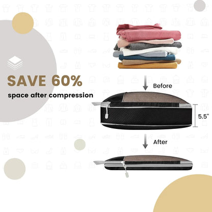 6-Piece Travel Packing Cubes Set — Lightweight Luggage Organizers with Shoe Bag
