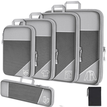 6-Piece Travel Packing Cubes Set — Lightweight Luggage Organizers with Shoe Bag