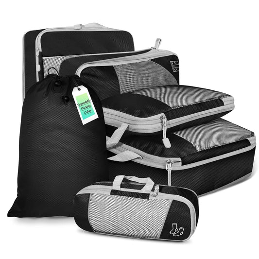 PackGo Set 6 Cubos Organizadores de Maleta - Ligeros con Bolsa para Zapatos