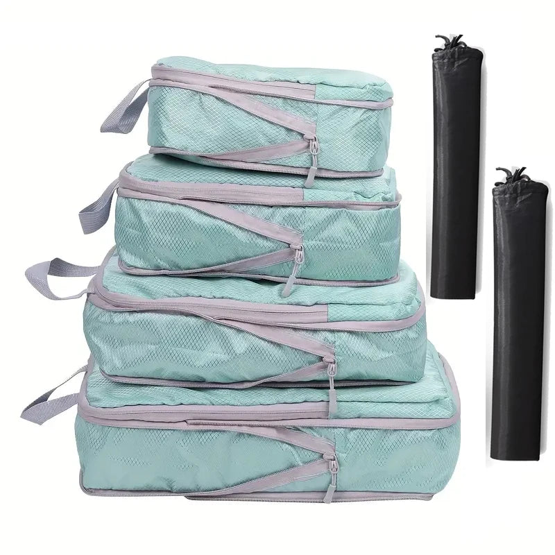 6-Piece Travel Packing Cubes Set — Lightweight Luggage Organizers with Shoe Bag