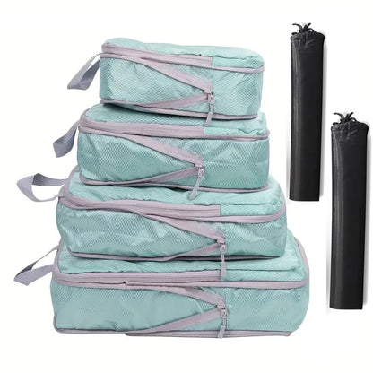 6-Piece Travel Packing Cubes Set — Lightweight Luggage Organizers with Shoe Bag