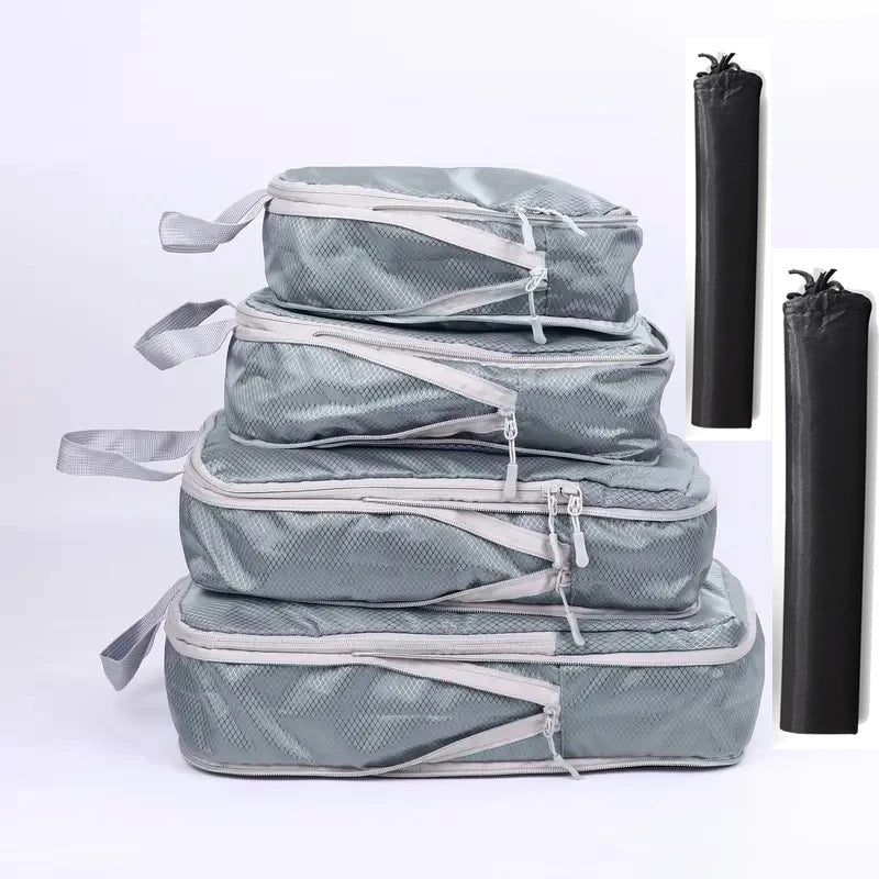 6-Piece Travel Packing Cubes Set — Lightweight Luggage Organizers with Shoe Bag