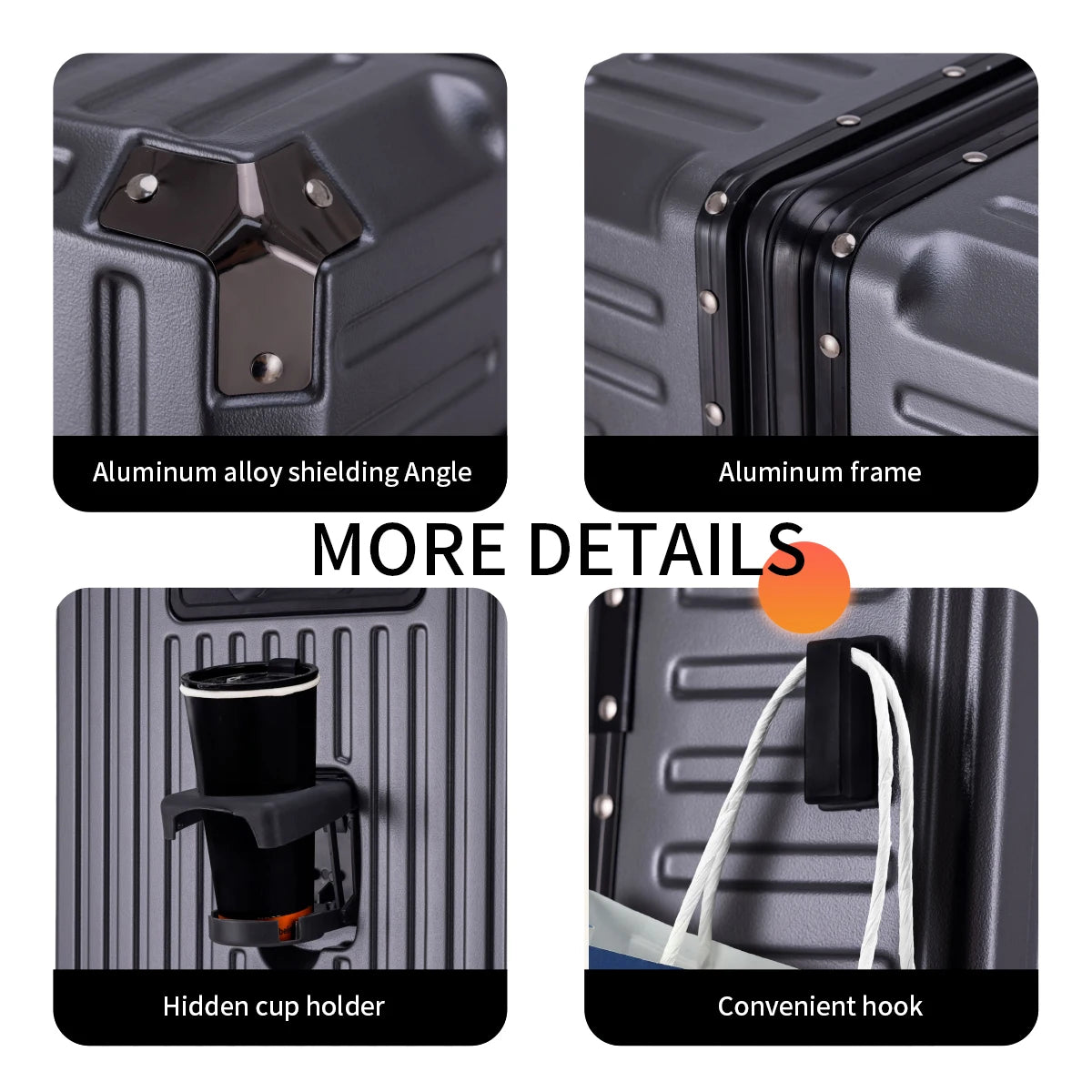 Maleta de Viaje con Marco de Aluminio — Resistente y con Puerto USB