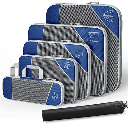 6-Piece Travel Packing Cubes Set — Lightweight Luggage Organizers with Shoe Bag