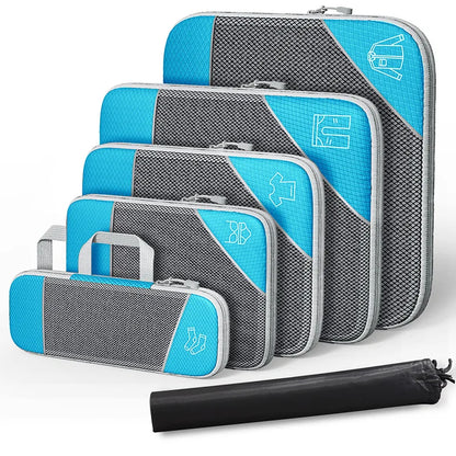 6-Piece Travel Packing Cubes Set — Lightweight Luggage Organizers with Shoe Bag