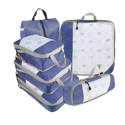 6-Piece Travel Packing Cubes Set — Lightweight Luggage Organizers with Shoe Bag