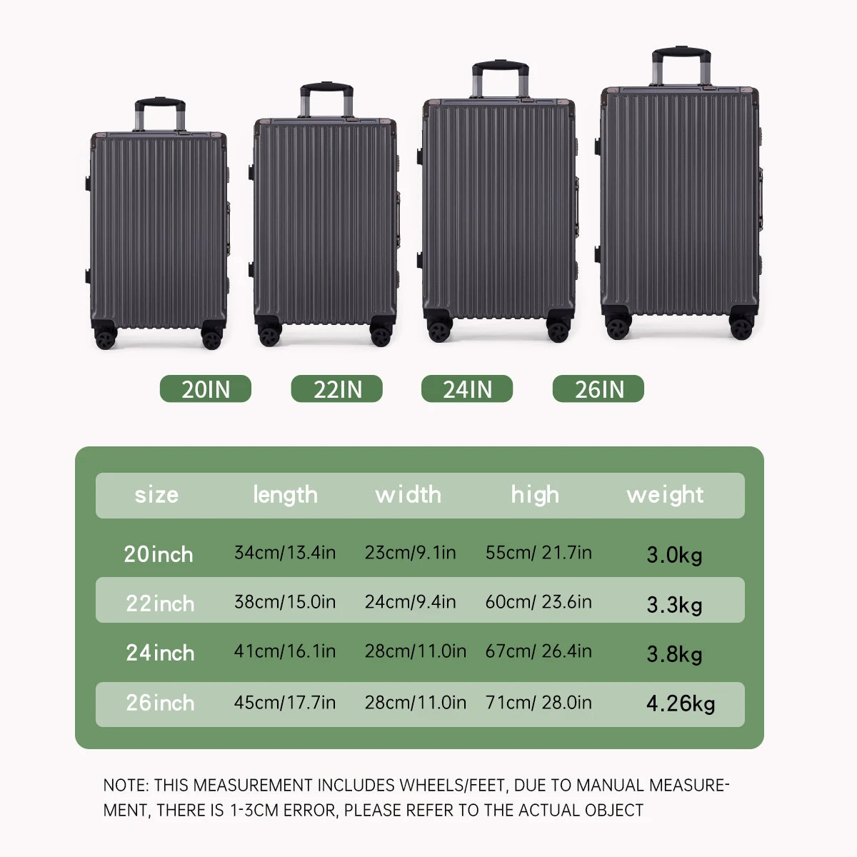 Maleta de Viaje con Marco de Aluminio — Resistente y con Puerto USB